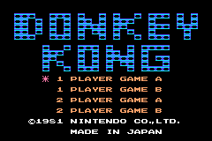 Famicom Mini 02 - Donkey Kong Title Screen